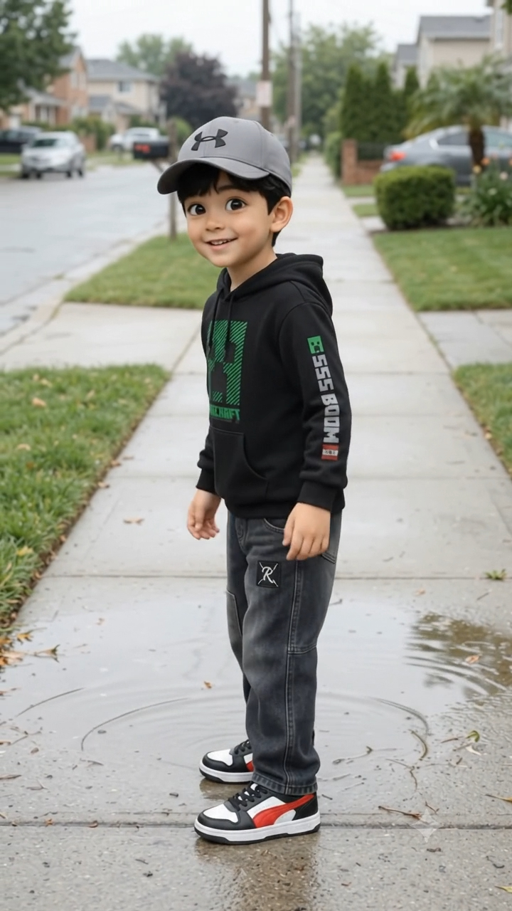 Cute Puddle Jump Moment | Funny Childhood & Kids Fashion Video